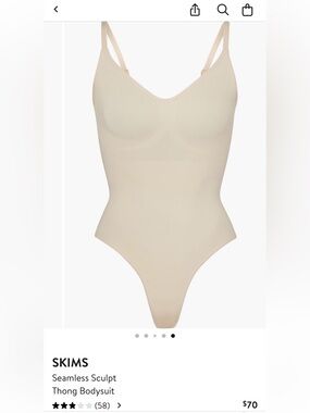 SKIMS Nude Sculpting Seamless Thong Bodysuit Size Small